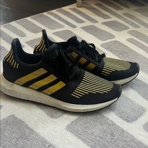 Adidas Black and Gold Athletic Shoes